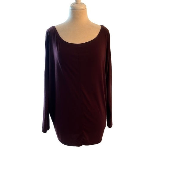 Athleta Maroon Long Sleeve Oversize Top Size M - Picture 1 of 5